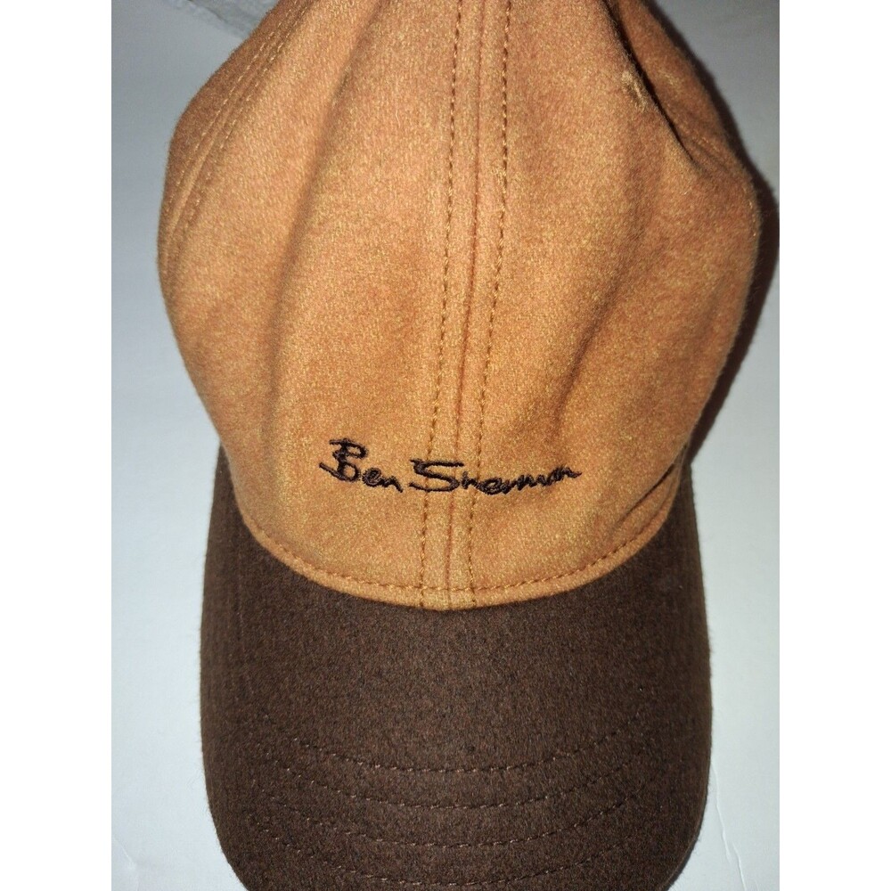 Ben Sherman Wool Blend Strapback Hat Brown Tan Adjustable Dad Cap